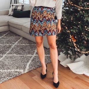 NWT anthropologie maeve Zig-Zag Sequined Mini Skirt